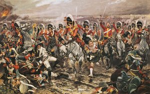 Carga de los Scots Greys en Waterloo